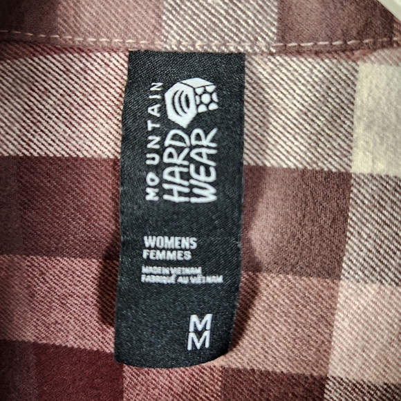 womens mtn hardwear moiry shirt jacket shacket sz m cropped 100% cotton plaid - Picture 2 of 9